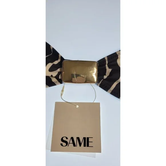 SAME Los Angeles Two-Piece Bikini Womens LargeZebra Print Bottom High Rise